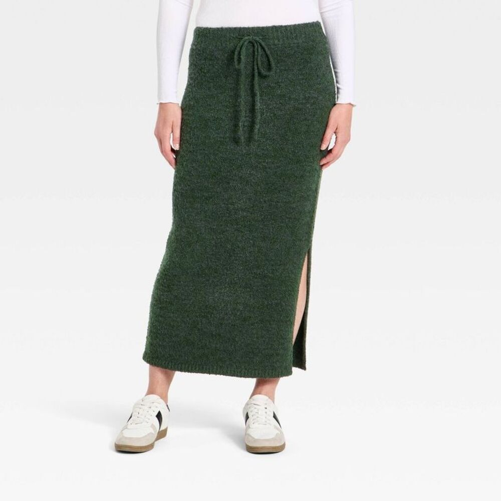 Women's Boucle Maxi Sweater Pencil Skirt - Universal Thread Dark Green L
